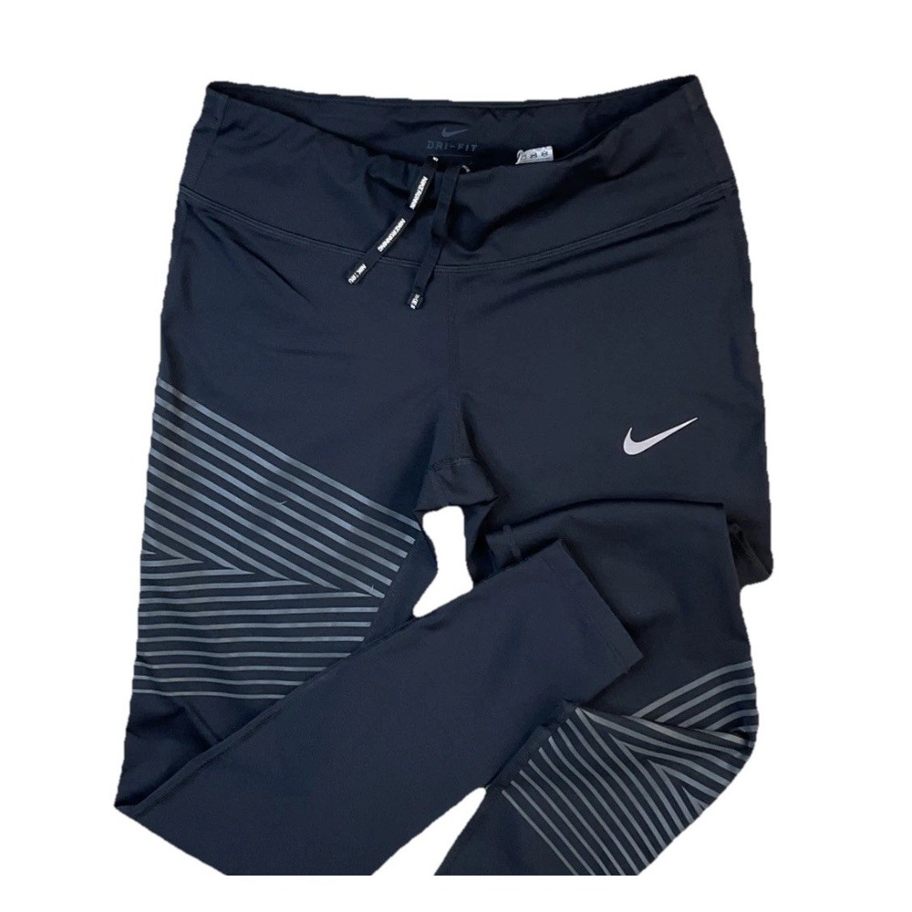 Nike Pants Leggings Women Sz M Epic Run Reflective Ankle Running Athletic
